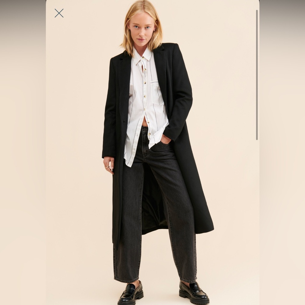 Free People - Dilger Long Jacket, Charcoal, Size M